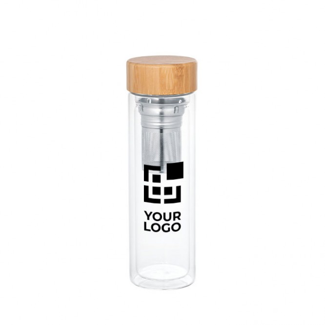 Botella con infusor personalizable color natural