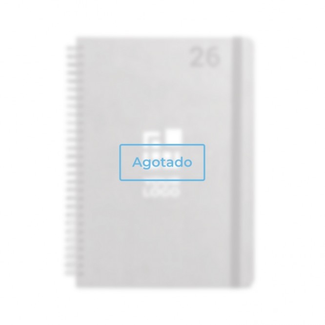 Agenda de cuero reciclado con anillas y planificación semanal B5 vista principal - agotado