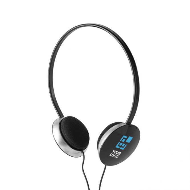 Auriculares finos a color para publicidad color negro