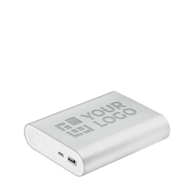 Batería externa para publicidad 7.200mAh color plateado mate