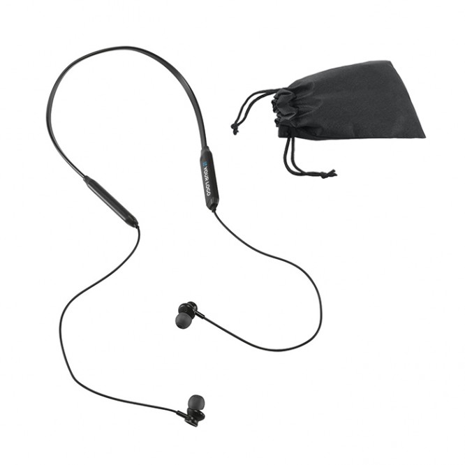 Cascos con bluetooth y soporte cuello color negro