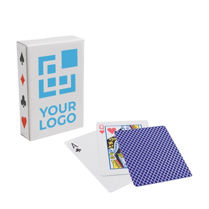 Baraja de cartas de póker con logo color azul