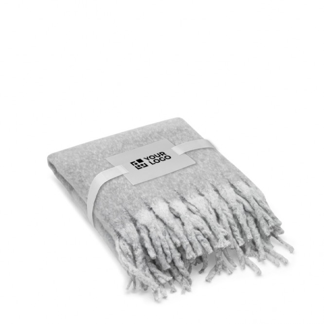 Manta en poliéster reciclado con tacto suave tipo mohair 300 g/m²