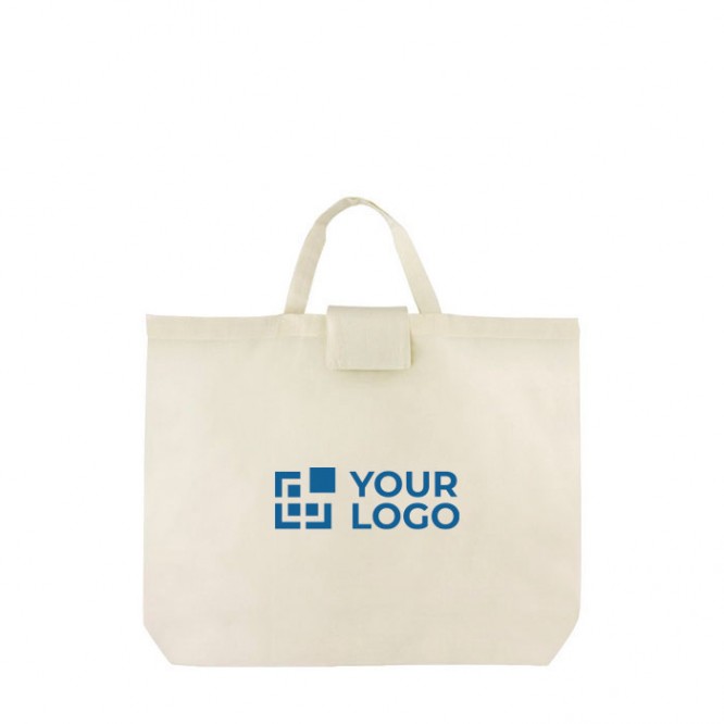 Bolsa plegable para la compra de algodón con asas cortas 110 g/m2