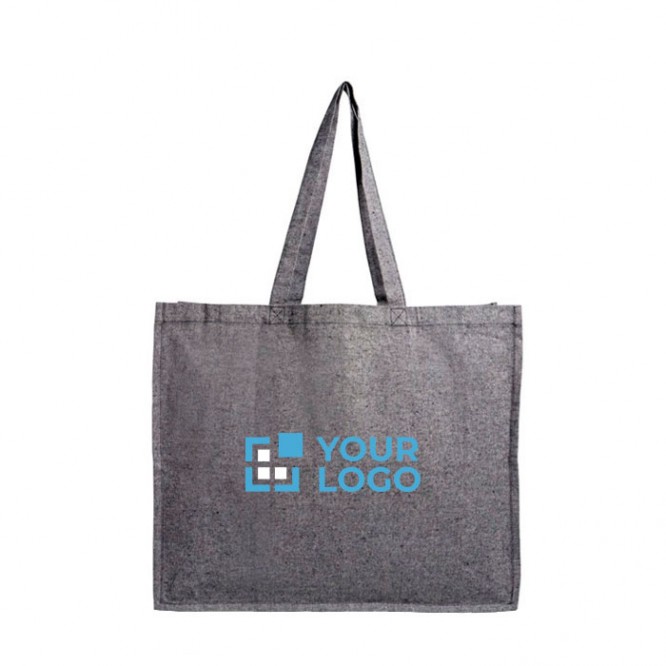 Bolsa de algodón reciclado con fuelle en el lateral 190 g/m2