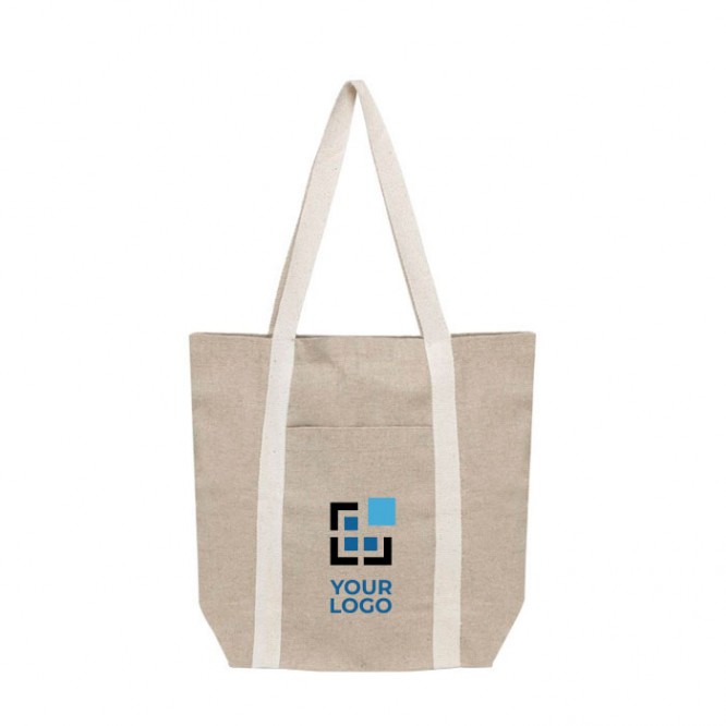 Bolsa de compras de algodón reciclado con asas 310 g/m2
