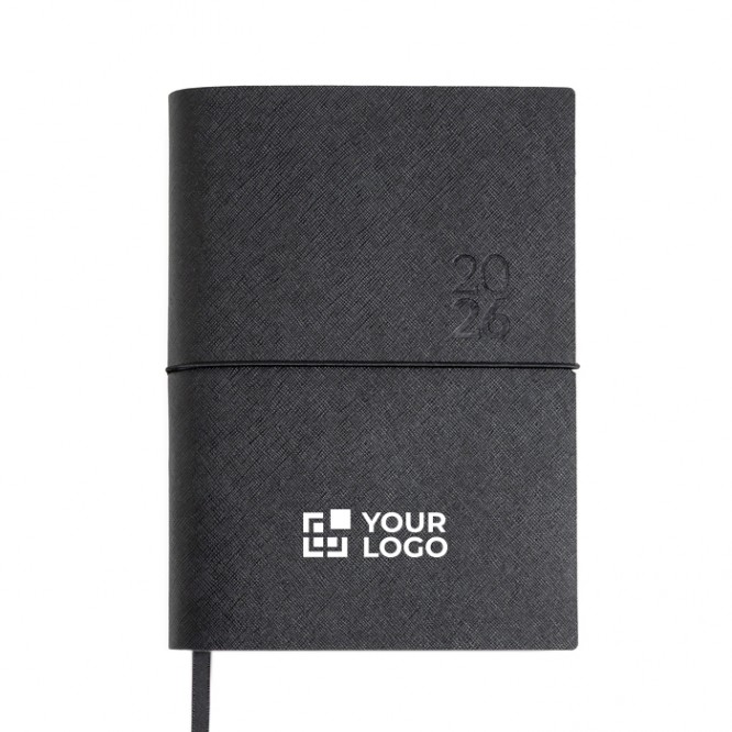 Agenda diaria en español y portugués con cierre elástico tubular A5 Agenda diaria en español y portugués con cierre elástico tubular A5