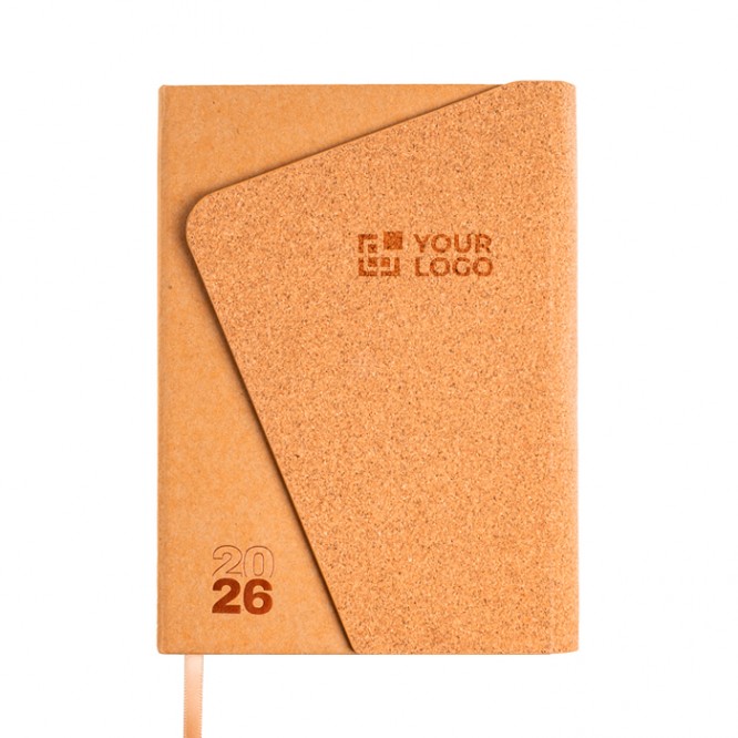 Agenda diaria en español y portugués con tapa de kraft y corcho A5 Agenda diaria en español y portugués con tapa de kraft y corcho A5