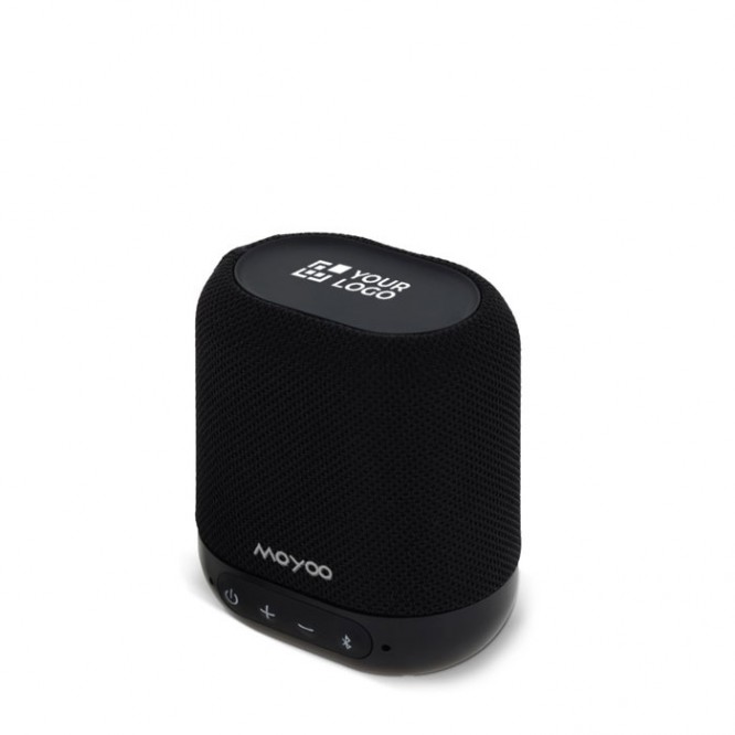 Altavoz bluetooth negro pequeño portátil en forma de cubo