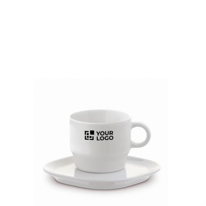 Taza de café apilable con plato rectangular hecho en EU 180ml
