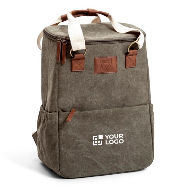 Mochila nevera de lona con asa resistente y varios compartimientos 23L