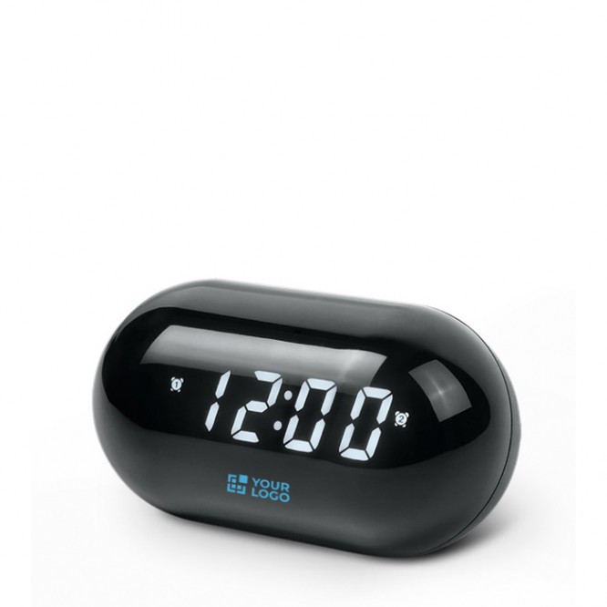 Radio reloj redondo y compacto con pantalla digital para la hora