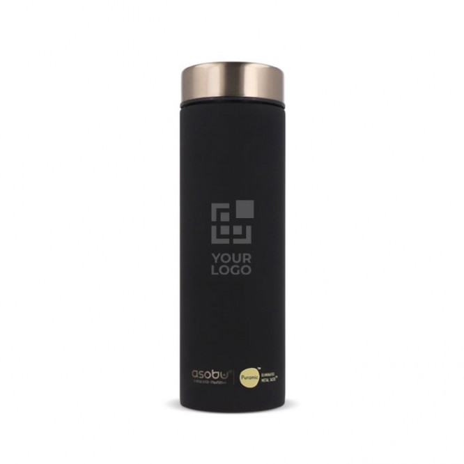 Botella elegante de acero inoxidable y tecnología Asobu 500ml color negro