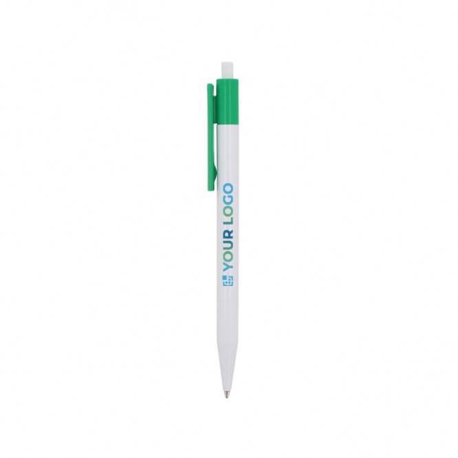 Bolígrafo de plástico con detalles a color en la parte superior