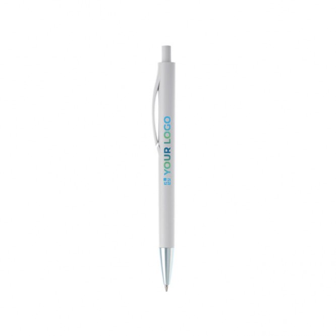 Bolígrafo de plástico a color completo con punta metalizada
