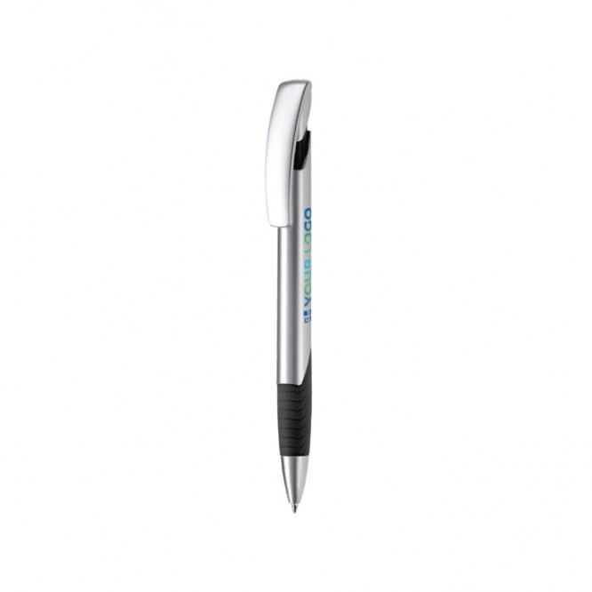 Bolígrafo de metal con empuñadura texturizada color azul oscuro