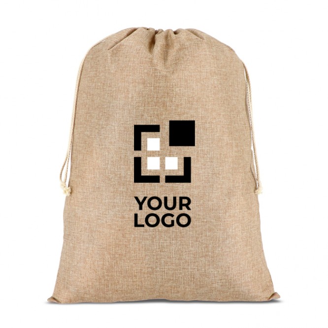 Bolsa de regalo con diseño rústico de yute y cordón de cierre Bolsa de regalo con diseño rústico de yute y cordón de cierre