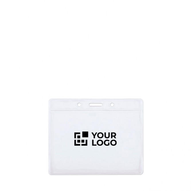 Identificador transparente en forma horizontal para lanyard