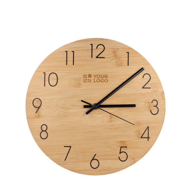 Reloj de pared minimalista hecho de bambú para personalizar Reloj de pared minimalista hecho de bambú para personalizar