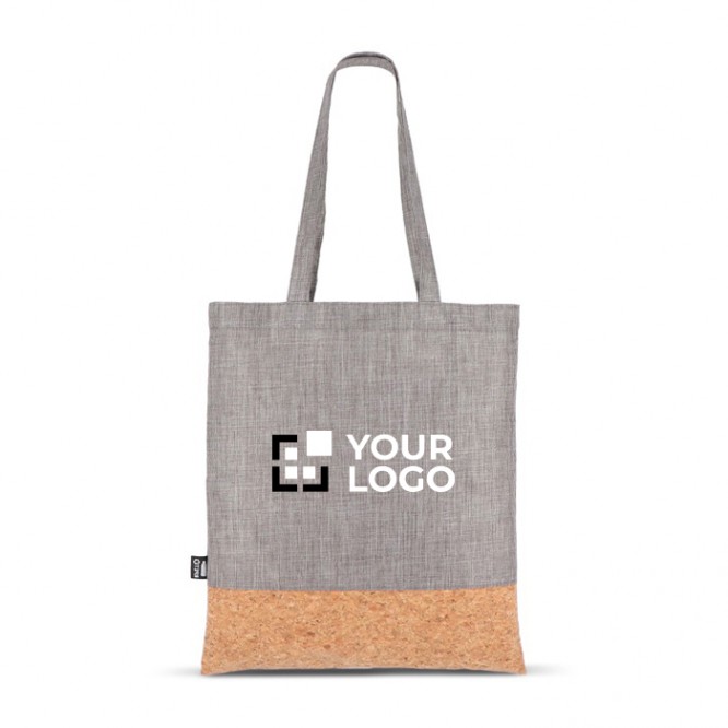 Bolsa de RPET con detalle en la base de corcho y capacidad de 10kg