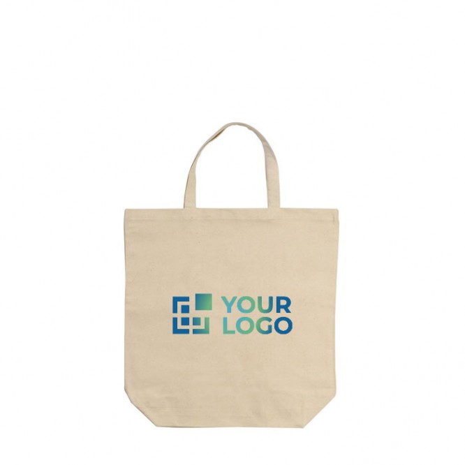 Bolsa de algodón canvas de asas cortas a juego 250 g/m2