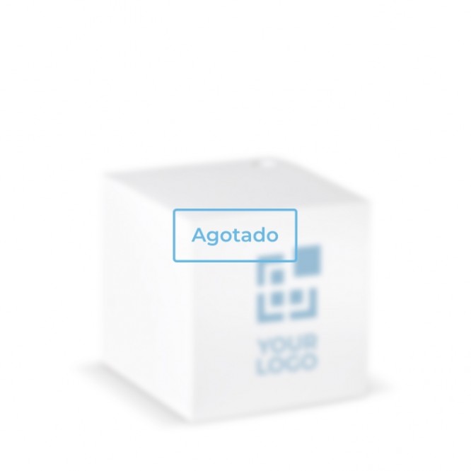 Taco de notas de papel blanco con agujero para bolígrafo 10x10x10cm vista principal - Agotado