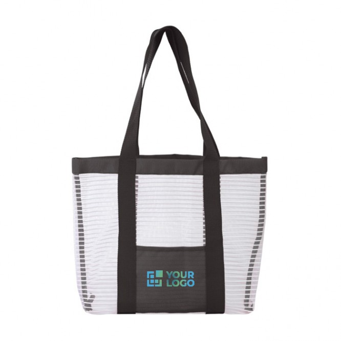 Bolsa de malla para la playa con colores y bolsillo frontal vista principal