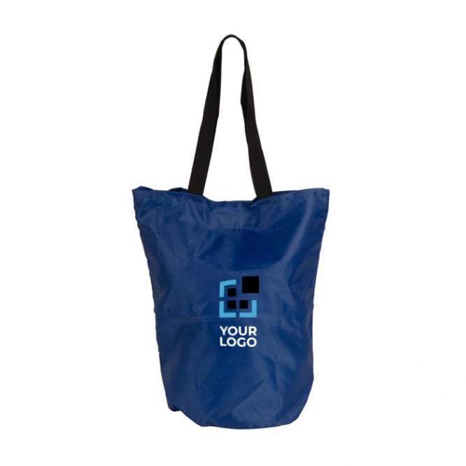 Bolsa plegable de poliéster para la compra con asas negras