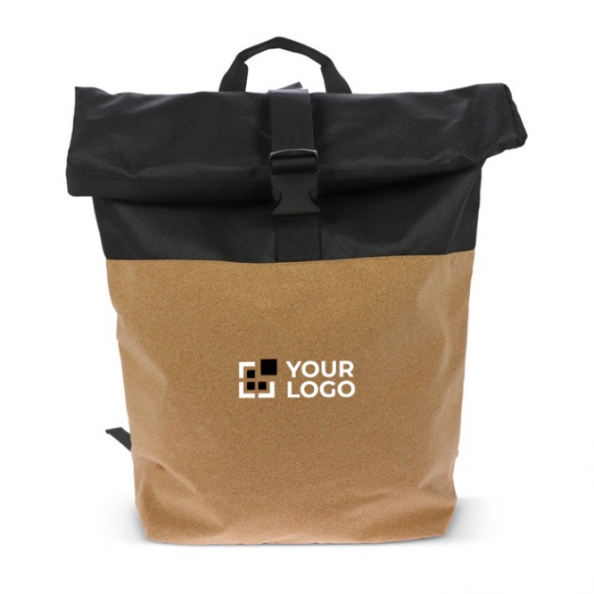 Mochila roll-top de RPET y corcho con compartimiento para portátil 15