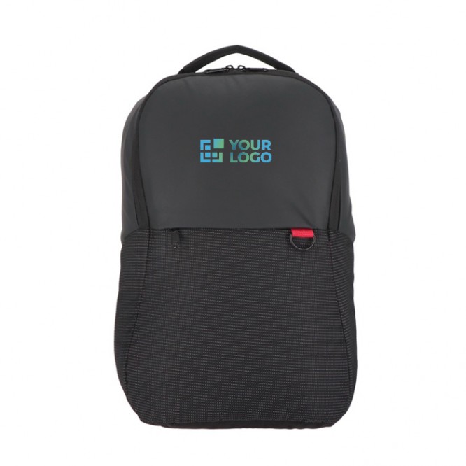 Mochila para portátil de jacquard y PU con correa para trolley 15.6