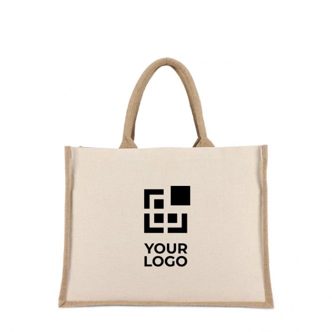 Bolsa de algodón con laterales y fondo de yute 320 g/m2 Bolsa de algodón con laterales y fondo de yute 320 g/m2