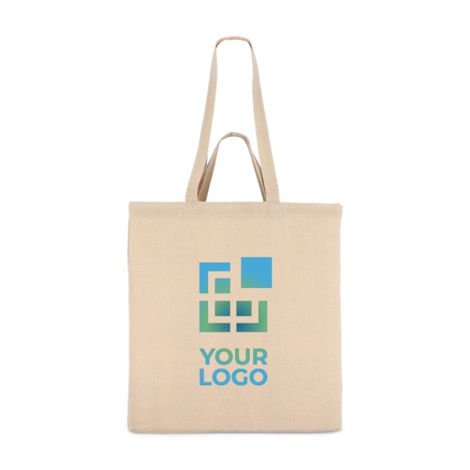 Bolsa de algodón OEKO-TEX de color natural con doble asas 140 g/m2 Bolsa de algodón OEKO-TEX de color natural con doble asas 140 g/m2