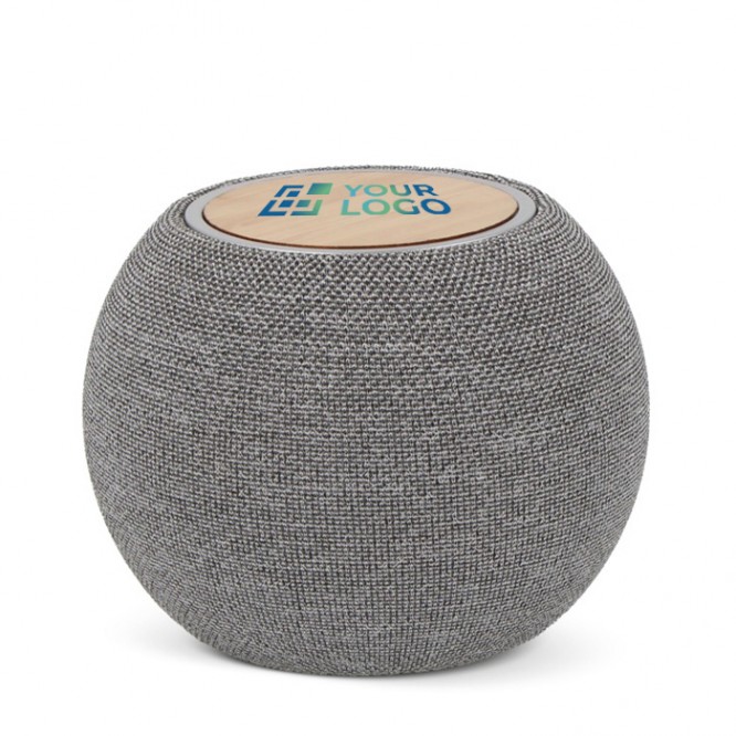 Altavoz y cargador portátil redondo y compacto de RPET y bambú