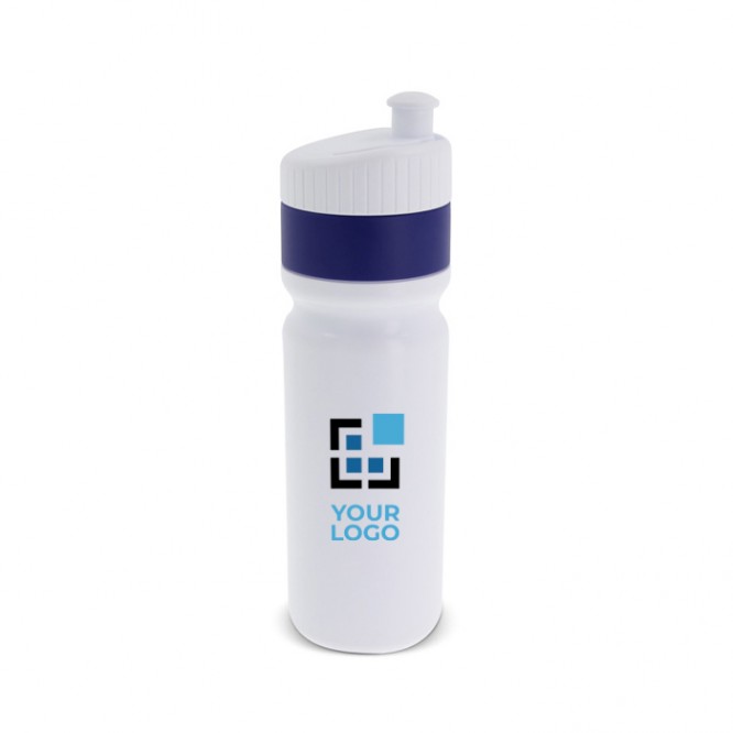 Bidón deportivo libre de BPA con borde a color hecho en EU 750ml color azul oscuro segunda vista