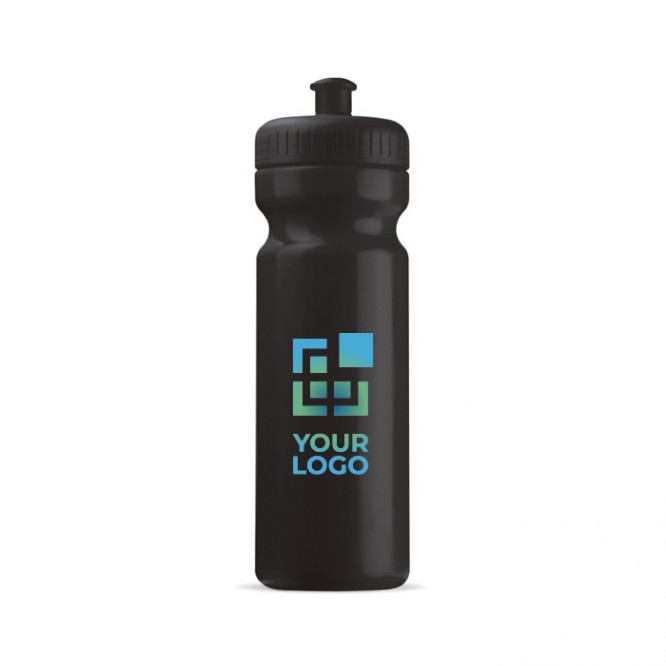 Bidón deportivo de plástico libre de BPA y 100% antigoteo 750ml color negro
