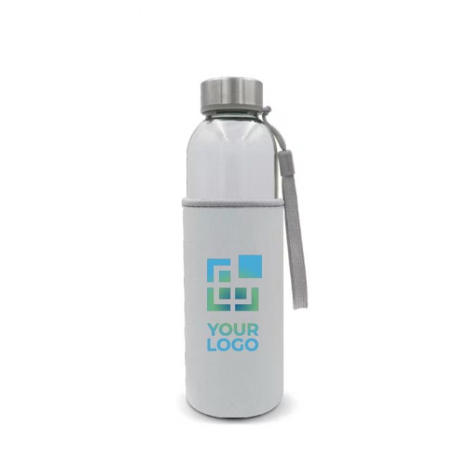 Botella de cristal con tapón cardón de transporte y funda 500ml