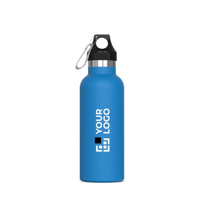 Botella de acero inoxidable 100% antifugas con mosquetón 500ml