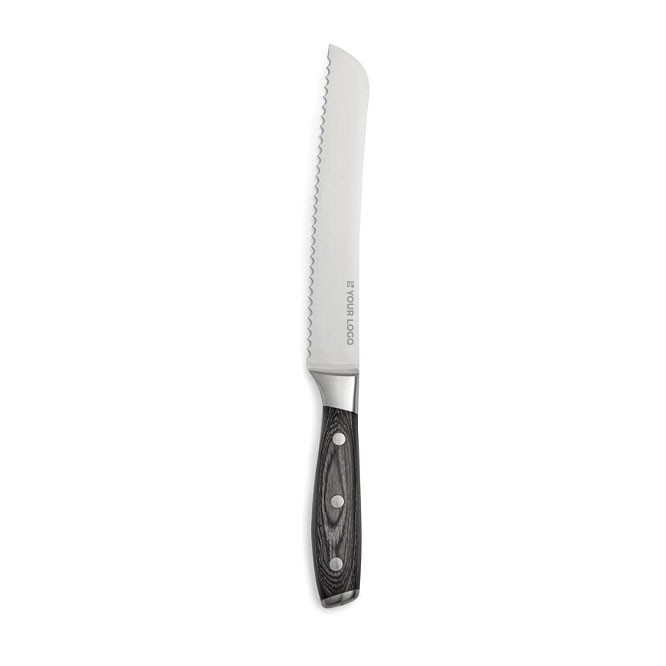 Cuchillo de pan en acero alemán hoja de 20 cm vista principal