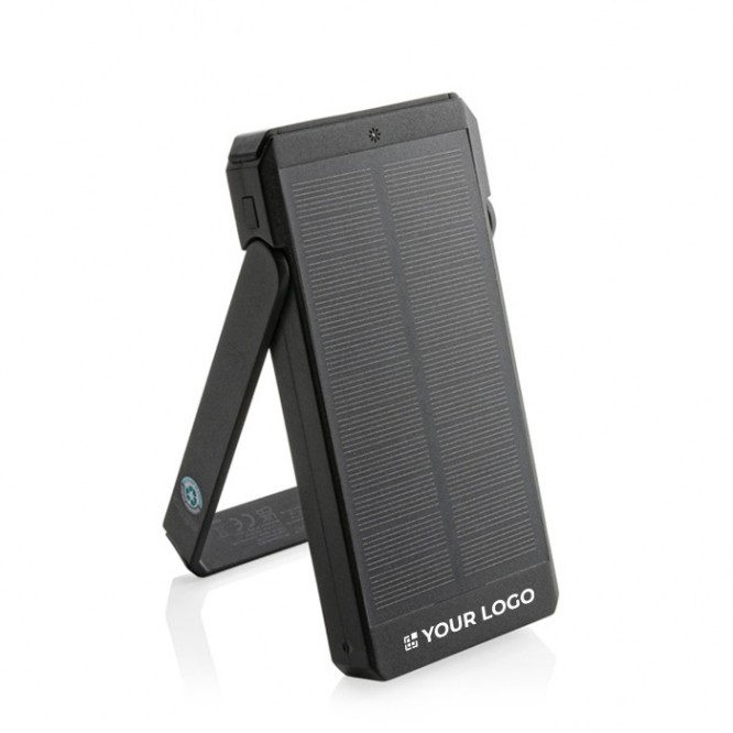 Powerbank de plástico reciclado con panel de carga solar 10.000 mAh