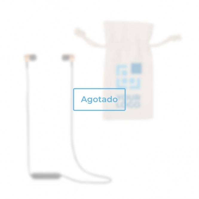 Auriculares de botón en bambú vista principal - Agotado
