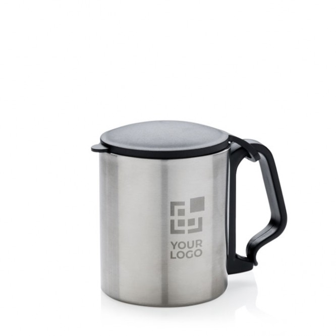 Tazas termo pequeñas personalizadas color plateado