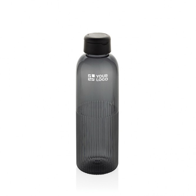 Botella de RPET con agarre y diseño ondulado con asa 750 ml
