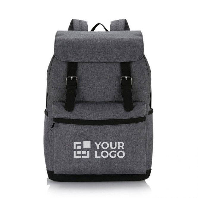 Mochila de look clásico con bolsillos color gris oscuro