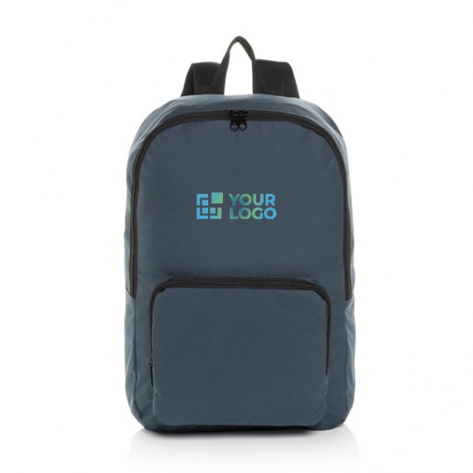 Mochila plegable de RPET ligera y con compartimento frontal