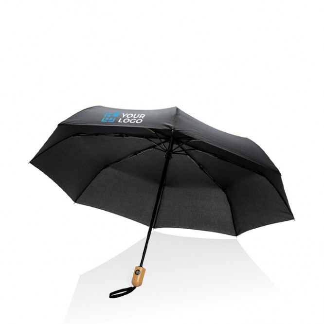 Paraguas de cierre y apertura automáticos color negro