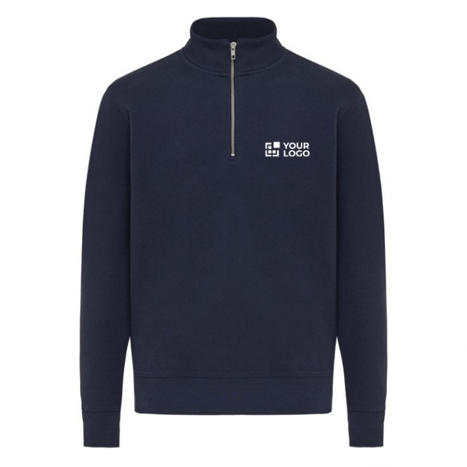 Jersey de media cremallera algodón reciclado modern fit 300 g/m2 Iqoniq Elgon 