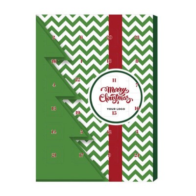 Calendario de Adviento con bombones de chocolate navideños A4