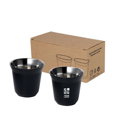 Juego de tazas de café espresso de acero inoxidable de 80ml