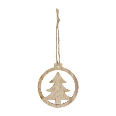 Adorno de madera con árbol