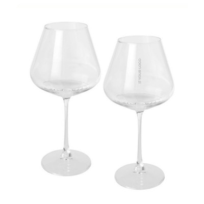 Set de dos copas de vino elegantes con base ancha 680ml